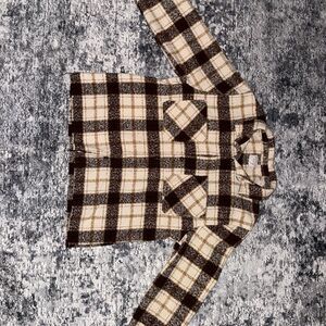 PacSun Men’s Checkered Button-Down Shirt - Brown and Cream